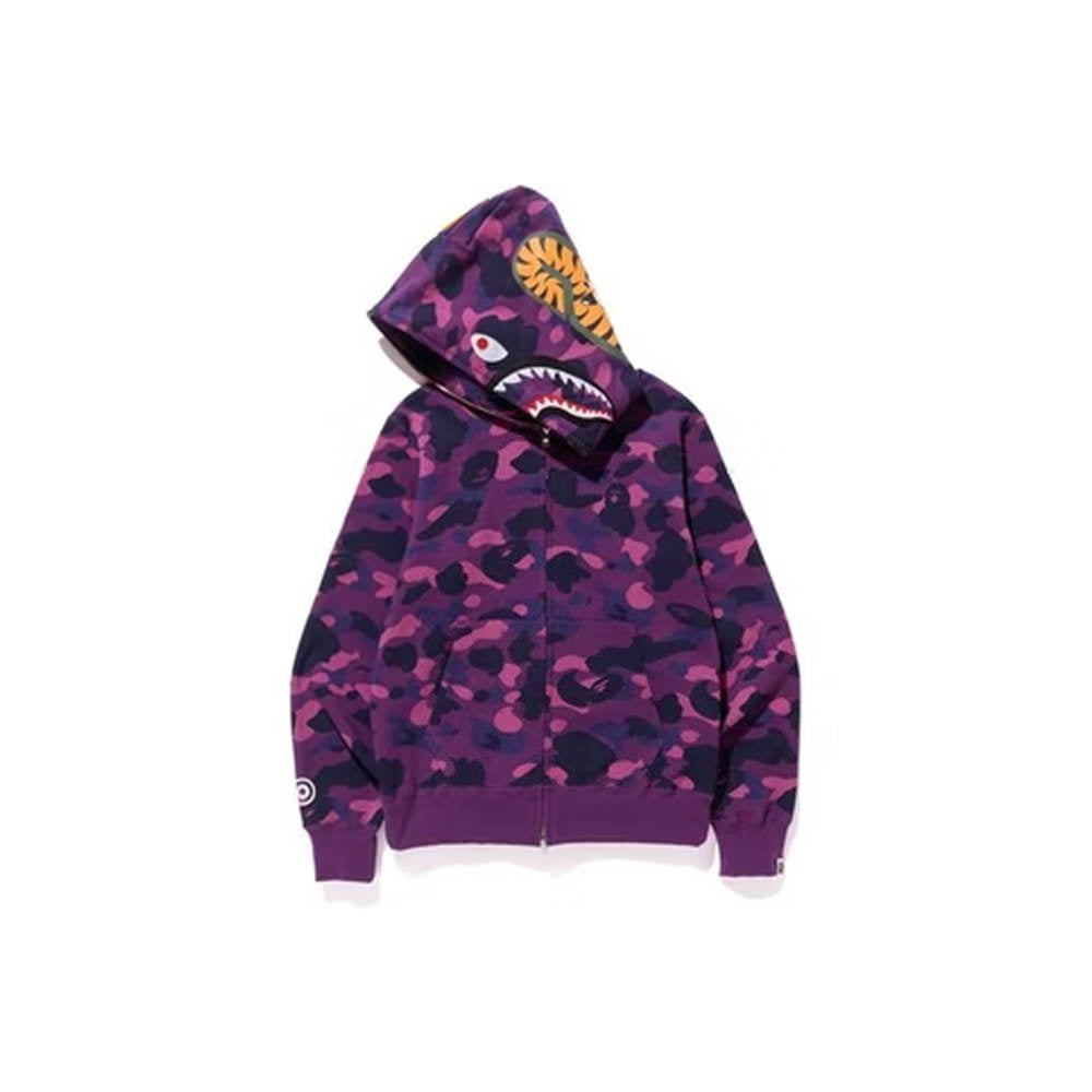 BAPE Color Camo Shark Full Zip Hoodie Purple