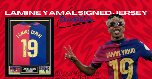 Authentic Signed Lamine Yamal Barcelona Jersey