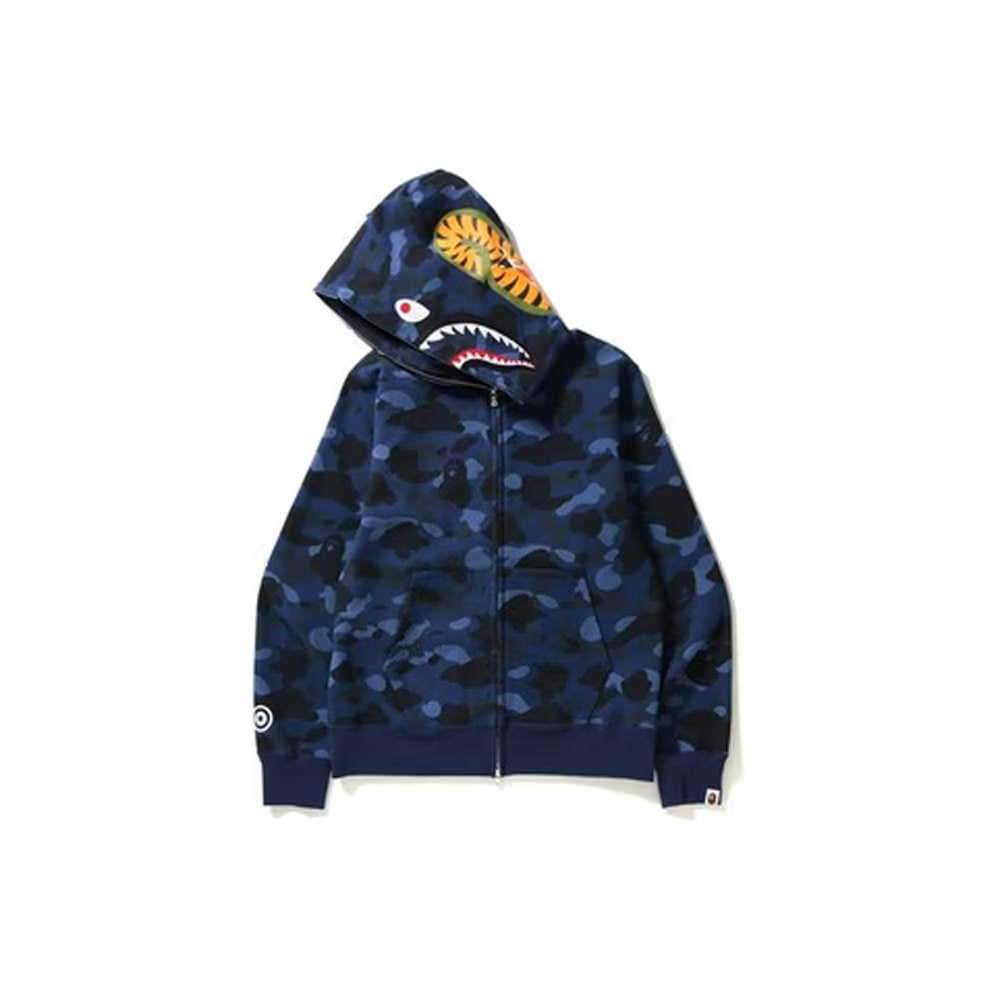 BAPE Color Camo Shark Full Zip Hoodie (SS23) Navy Blue
