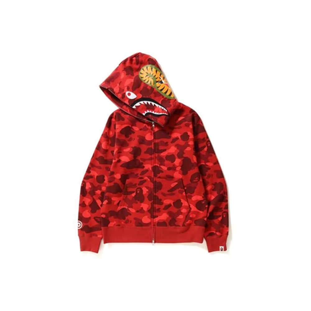 Bape Color Camo Shark Full Zip (Ss21) Hoodie Red